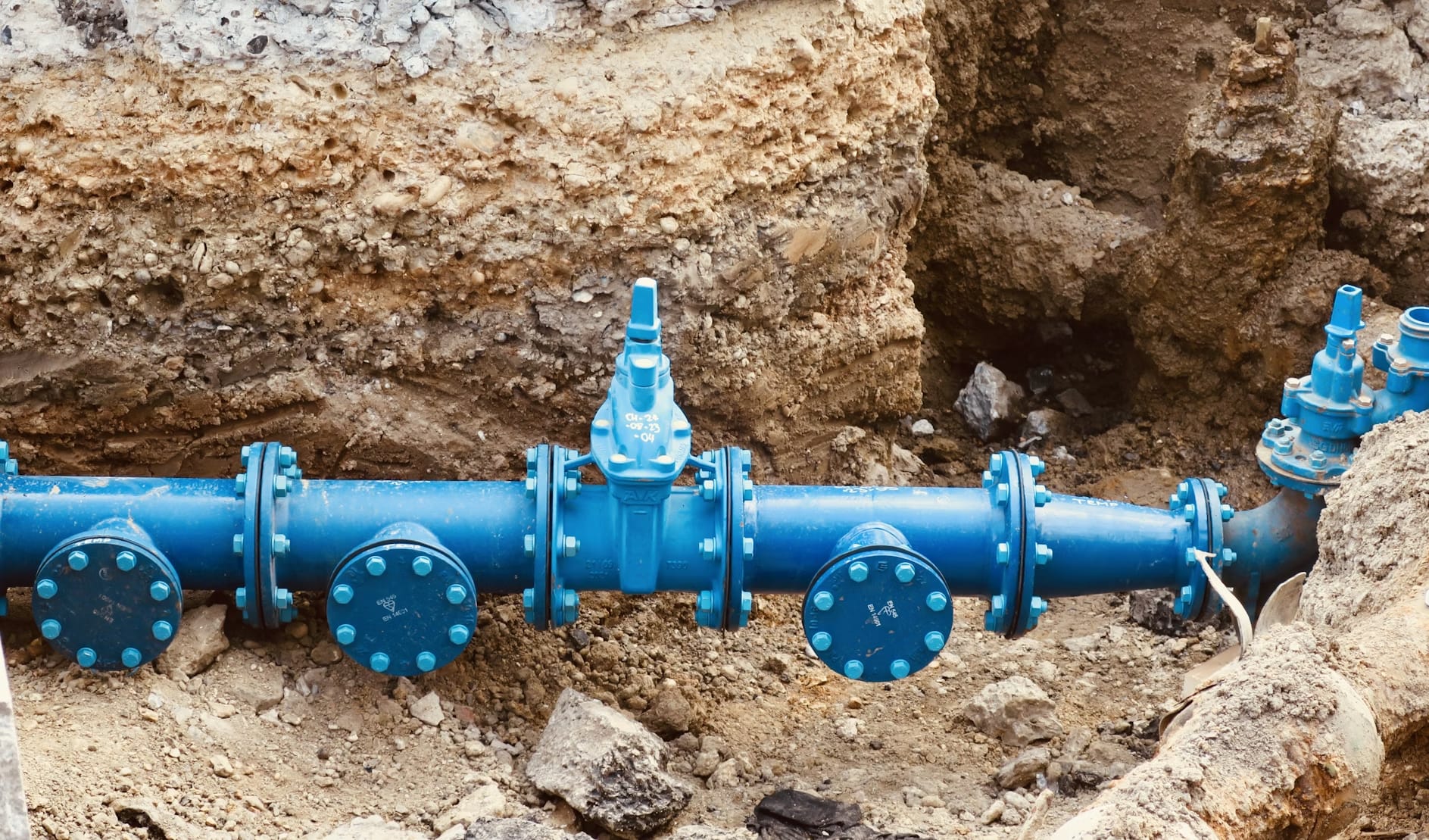 Before — Corroded water main, replaced